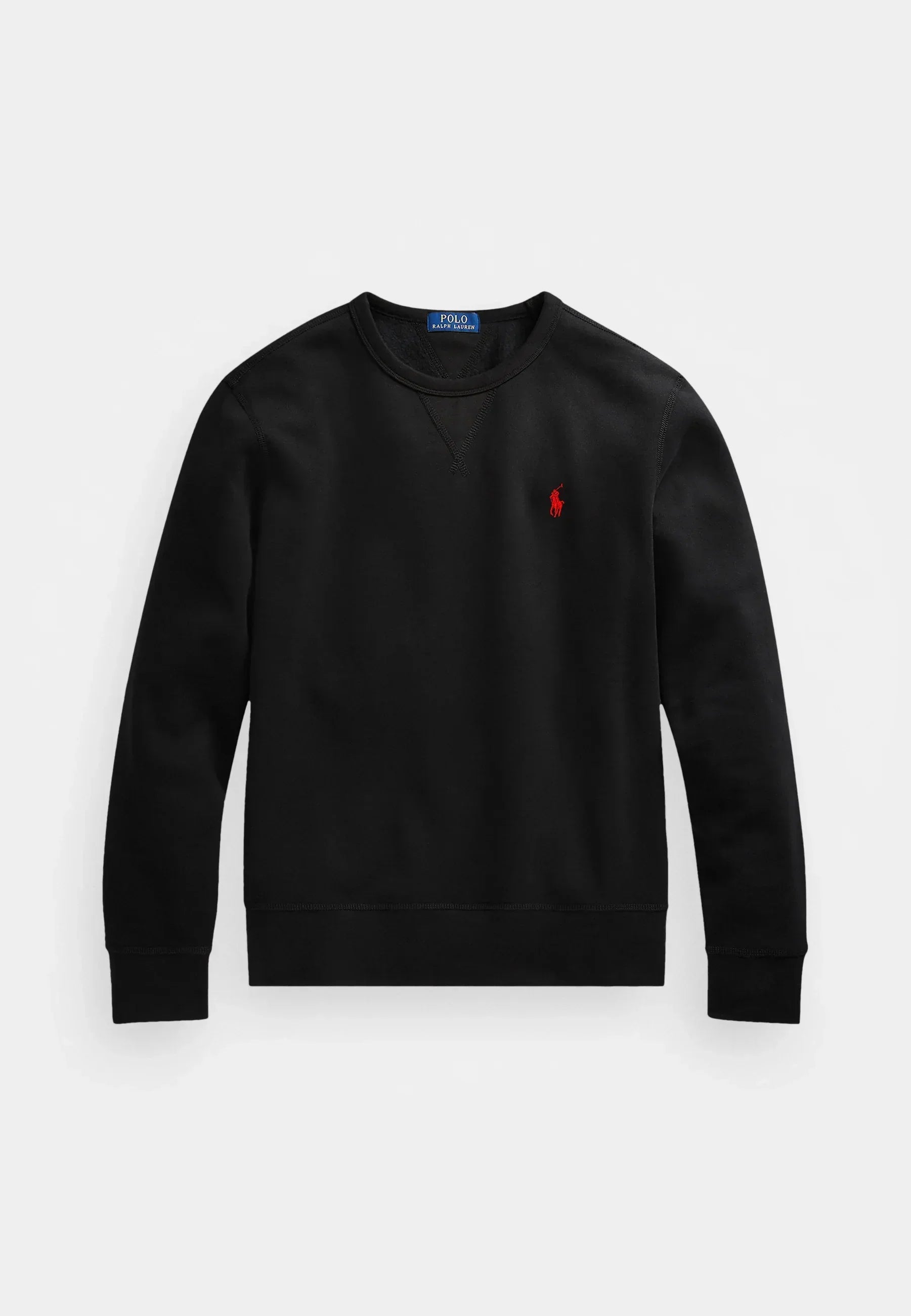 Zwarte sweater met rood logo voor heren, Polo Ralph Lauren herensweater, zwart met rood logo op borst, Comfortabele zwarte trui voor heren met rode Polo Ralph Lauren branding
Stijlvolle casual sweater, zwart, met iconisch rood Ralph Lauren logo